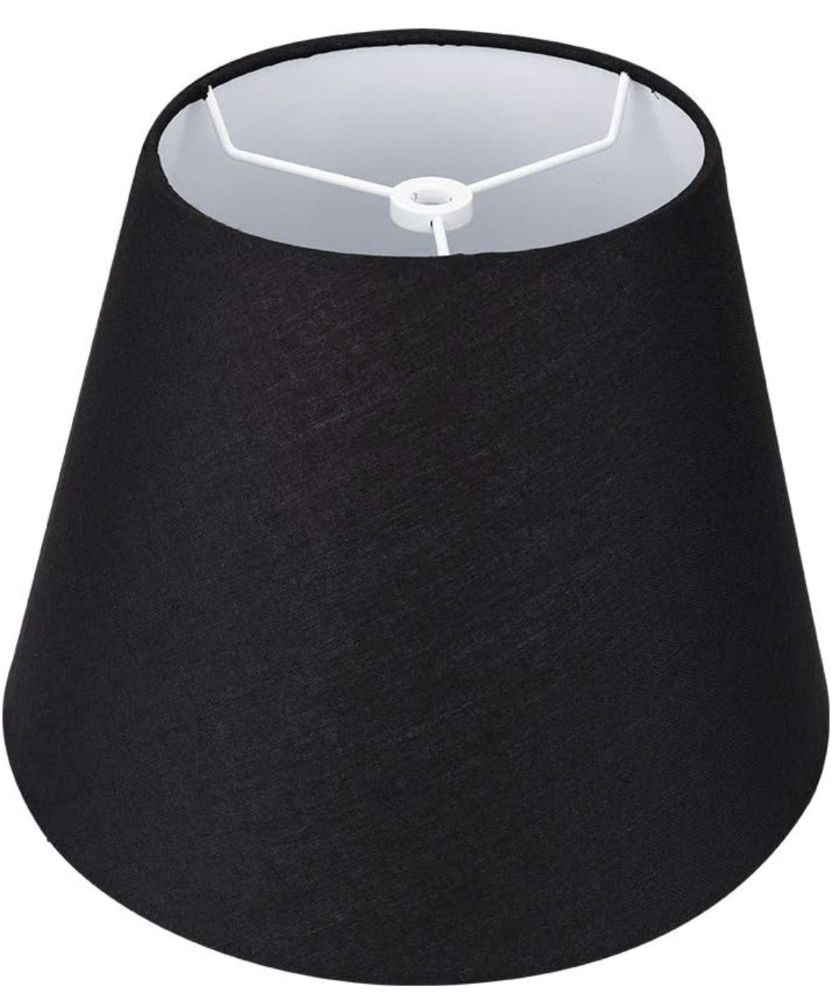 ALUCSET Small Lamp Shade, Barrel Fabric Lampshade for Table Lamp and Floor Light, 6x10x7.5 inch, Natural Linen Hand Crafted, Spider (Black)