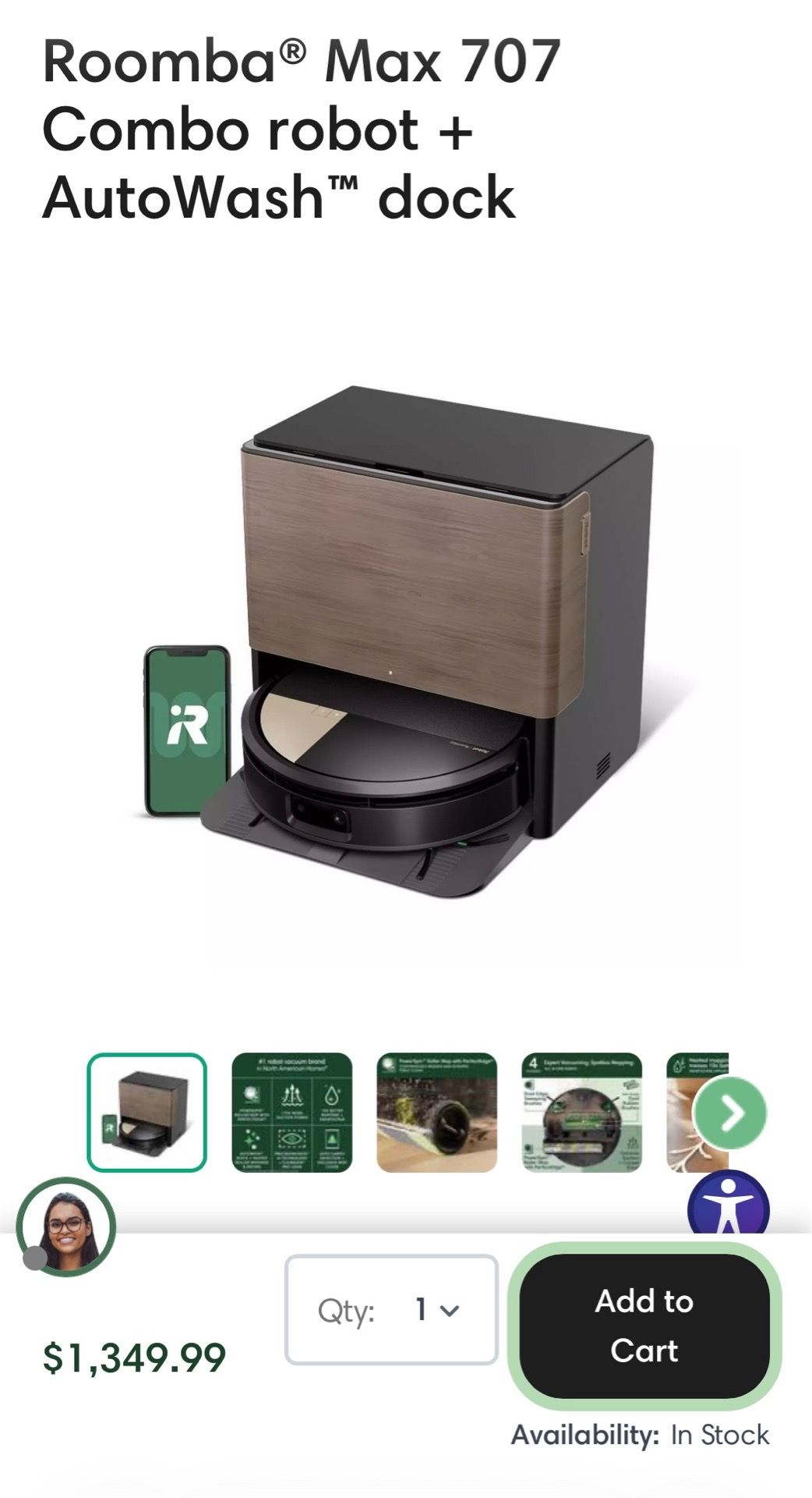 NEW Roomba Max 707 Combo robot + AutoWash™ dock vacuum