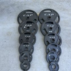 Cap Olympic Barbell Grip Weight Plates $260 
