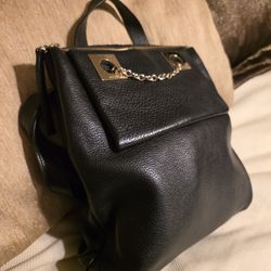 See By Cloe Black Leather Back Pack Backpack 🎒 12" X 13" X 2"