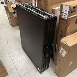 Lifetime 72 in. L Rectangle Black Resin Top Fold-In-Half Table with Silver Frame