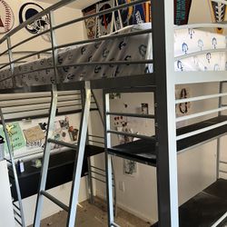 Loft Bed With Integrated Desk And Shelves