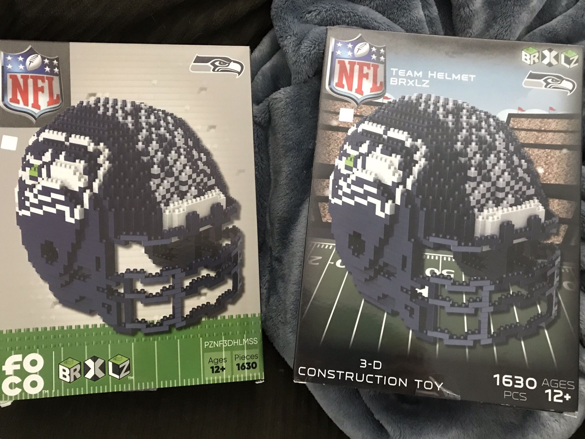 2 x NFL Seahawks Football Helmet BRXLZ Faux LEGO