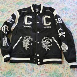 New Crooks And Castles men Varsity jacket size large