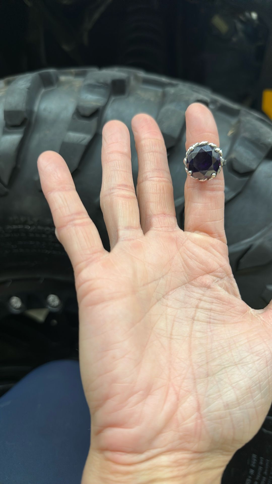 Authentic David Yurman Amethyst And Sterling Gemstone Ring