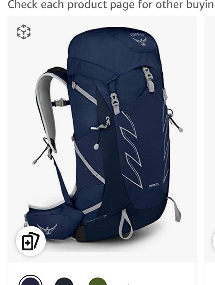Osprey Talon 33L Men's Hiking Backpack with Hipbelt, Ceramic Blue, L/XL