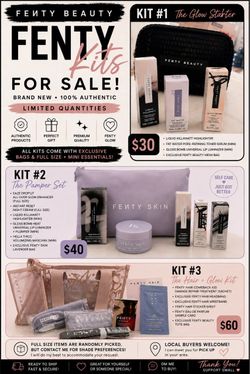 Fenty kits! Makeup bag/ Tote + samples +full size products