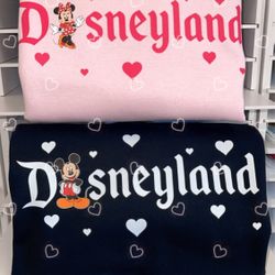 Sweetheart Night Crewneck Sweatshirts, Mickey, Minnie, Valentines Day, Custom Shirts