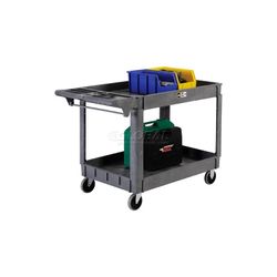 Global Industrial Utility Cart w/2 Shelves & 5" Casters, 500 lb. Capacity, 46"L x 25"W x 33"H HVAC  New cost over $170 w tax My price is $99 obo  Vers