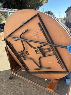6 Round Folding Tables with Metal Frames 60 inch