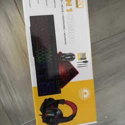 DENX 4-in-1 Gaming Kit - RGB Lighting Keyboard + Precision Mouse + Comfortable H
