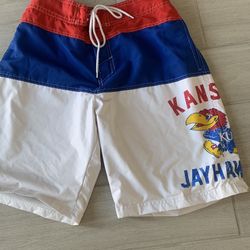 Men’s Kansas Jay Hawks Swim Trunks Large
