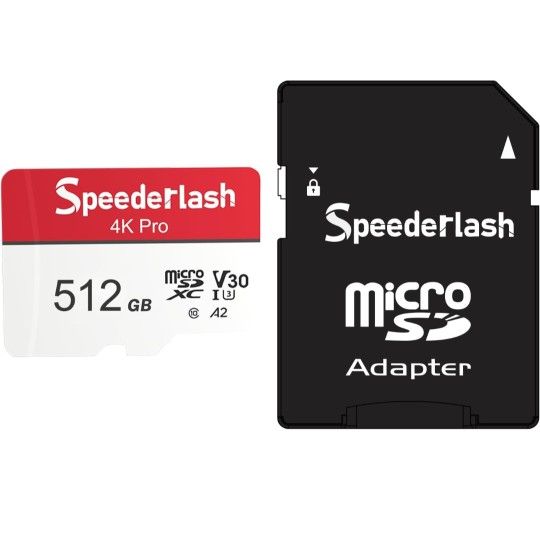 512GB Micro SDXC Memory Card, 4K Pro TF Card with Adapter, 160MB/s Read Speed, C10 U3 V30 A2, 4K UHD, for Smartphones, Nintendo-Switch, and Tablets