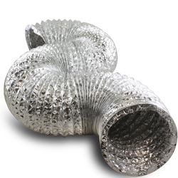 HVAC Premium 7" Inch Aluminum Hose Flexible Air Duct Pipe for Rigid HVAC Flex Ductwork- 25' Feet Long