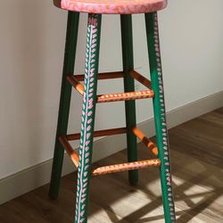 Hand painted bar stool