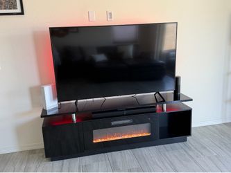 Black Electric Fireplace TV stand