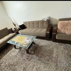 Sofa Set For Sale- It Comes With One Coffee Table And One Side Table 