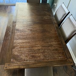 Dining Table and 4 Chairs + extension +Bench