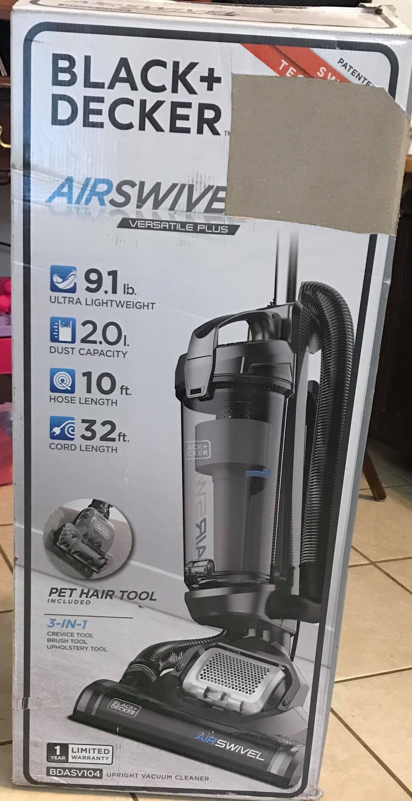 Black +Decker airswivel versatile upright vacuum