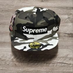 SUPREME SHOP BOX LOGO NEW ERA 7 3/8 FITTED SNOW CAMO HAT SS26 NEW 🥵🔥🥵