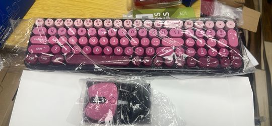 Pink Wireless Keyboard and Mouse Combo