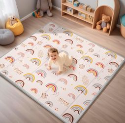 Foldable Baby Play Mat, 50x50x0.4 Inch Playpen Mat, Safe Foam Playmat for Tummy Time, Waterproof Playmats for Babies and Toddlers