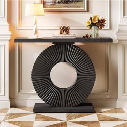 ❤️‍🔥 Modern Round Wood Finished 39.37-in W x 30.7-in H Console table $