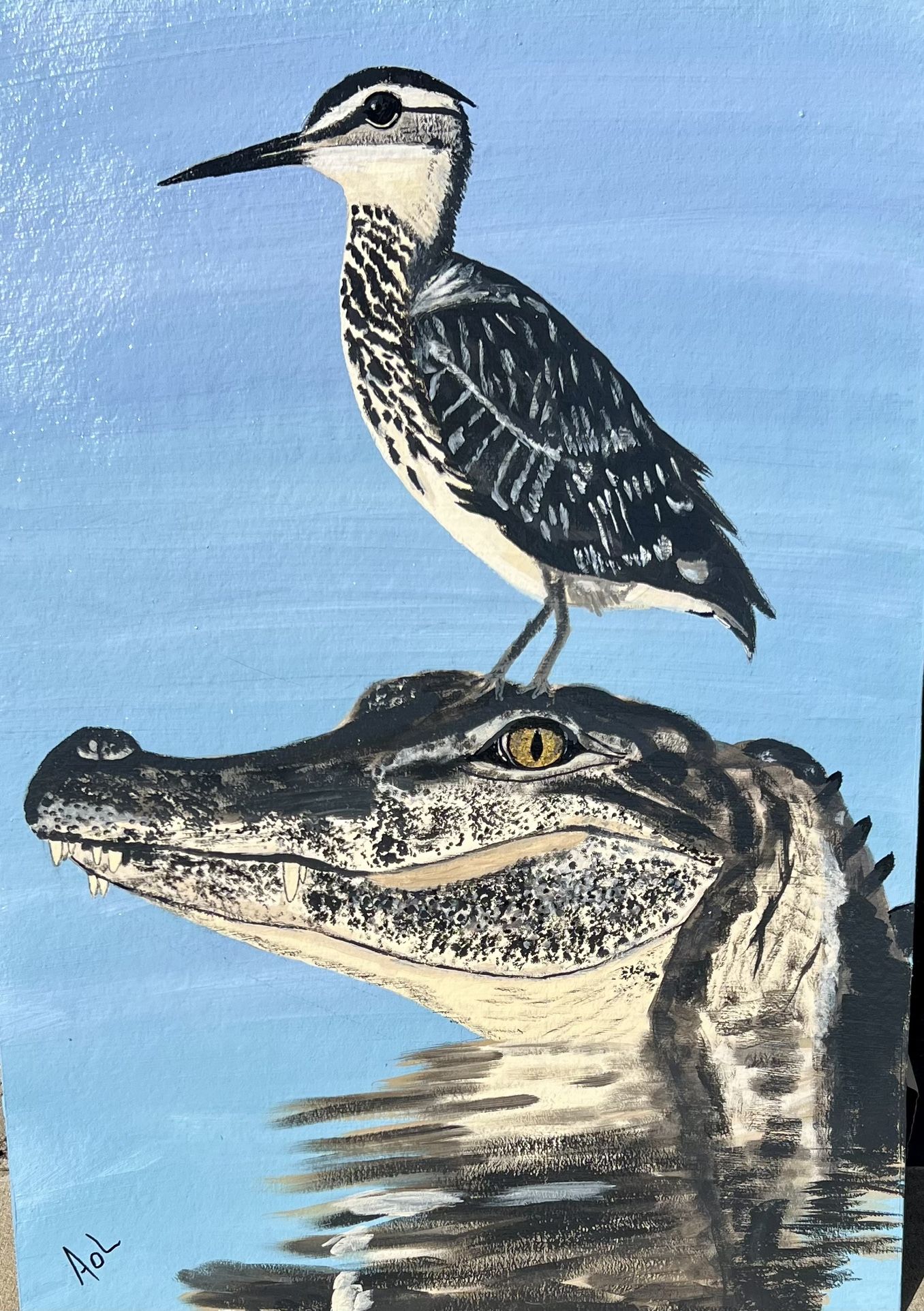 Gator and Sandpiper Yard Art