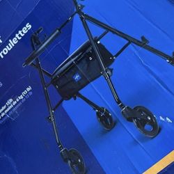 NEW Medline Superlight Aluminum Rollator, Black - Ultra-Lightweight, Foldable & Durable Mobility Walker New, Open Box can support up to 250 lbs