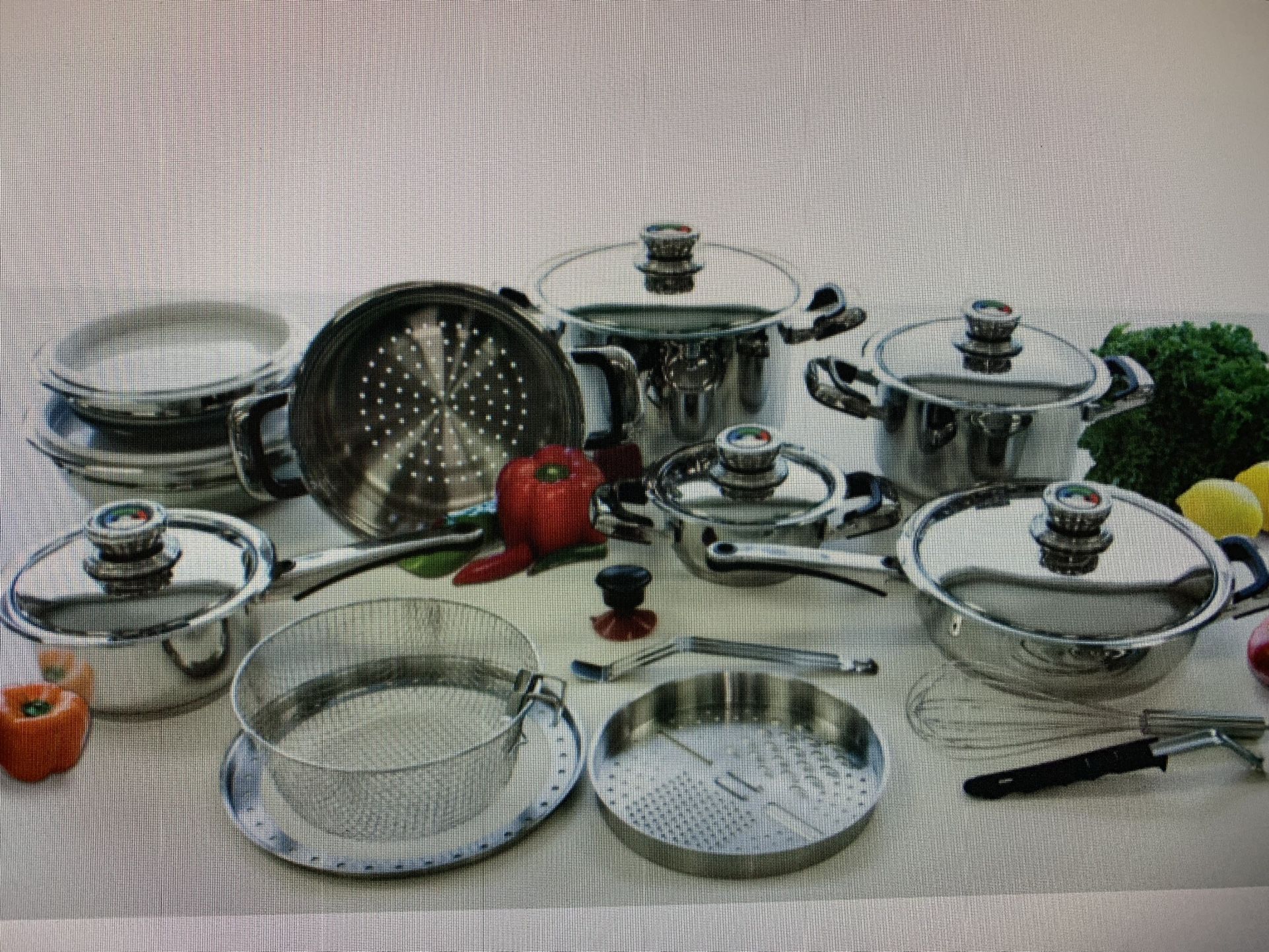 Pots Pans Nutri stahl Waterless Cooking- Stainless Steel Cookware Rainbow Cookware By Lake Industries