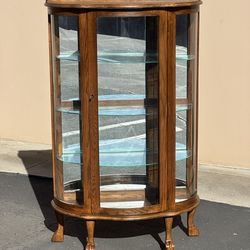 Vintage curve glass - China Cabinet  + key