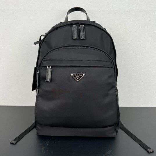 Luxury Re-nylon And Saffiano Leather Men's Backpack Size 43.5x31x20cm