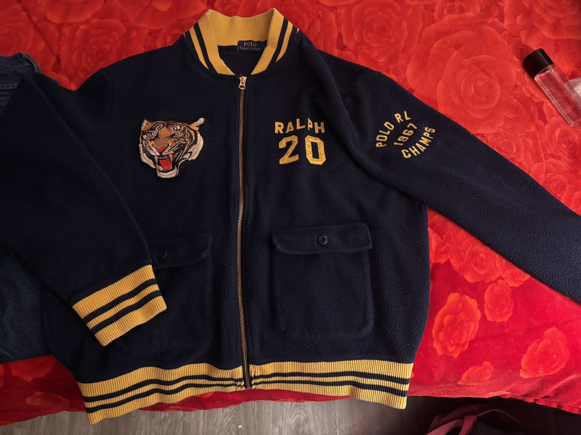 Ralph Lauren Navel Tiger Fleece Bomber Jacket