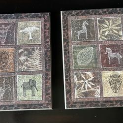 Beautiful 2 Piece Kirkland Wooden Wall Art Frames For Sale