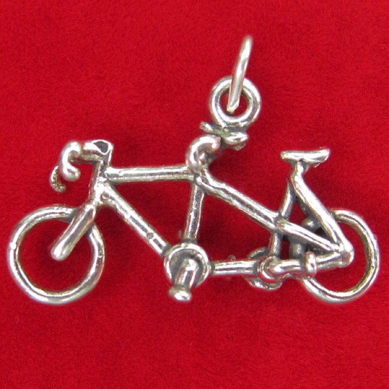 Brand New Sterling Silver Tandem Two Person Bike Bicycle Charm