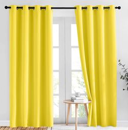 Yellow curtains set 84”