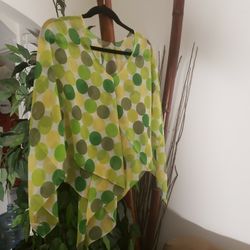 Woman New Polka Dot Fashion Shawl Green Fits Most One Size 