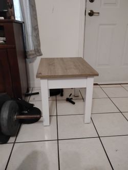 White and brown tables