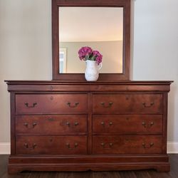 Solid Wood Dresser & Mirror
