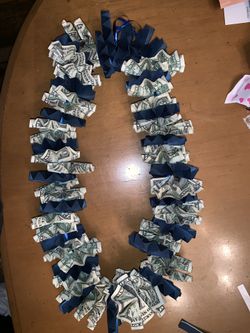 Blue money lei