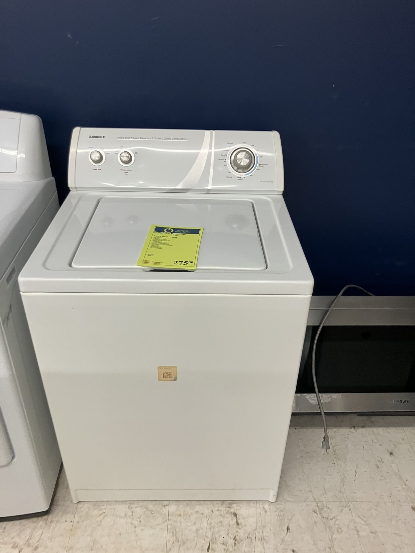 ADMIRAL TOP LOAD WASHER PRE OWNED
