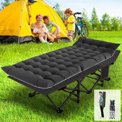 Adults Folding Camping Cot Heavy Duty Sleeping Cot w/Carry Bag&Mattress As Gift