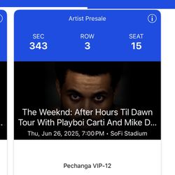 2 The Weekend Concert Tickets In LA June 26th