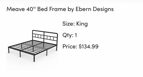 King bed frame.