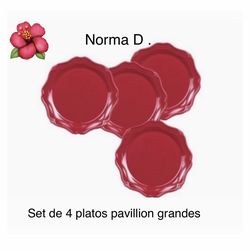 Juego de 4 platos grandes Pavillion nuevos en su caja 🌺 princess house 🌺