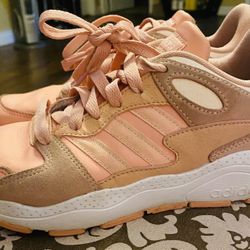 Adidas Cloudfoam Pink Leather Women’s Running Shoes 