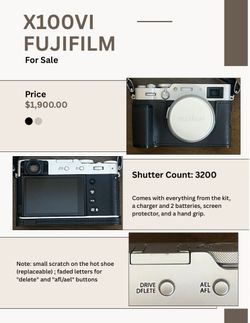 FujiFilm 100vi $,1900 Camera