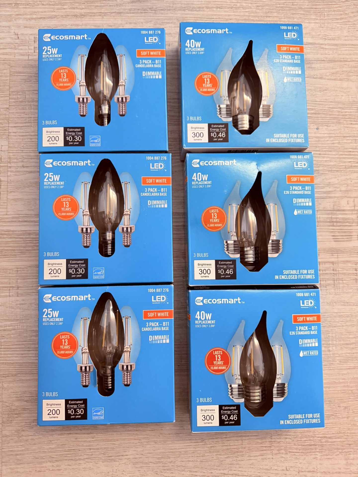 [BRAND NEW] EcoSmart LED  Bulbs - Soft White - (3 Bulbs Per Pack) 