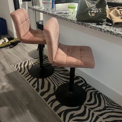 Mauve/Pink Bar Stools Set (2)
