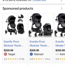 Double Stroller Convertible Pivot Evenflo